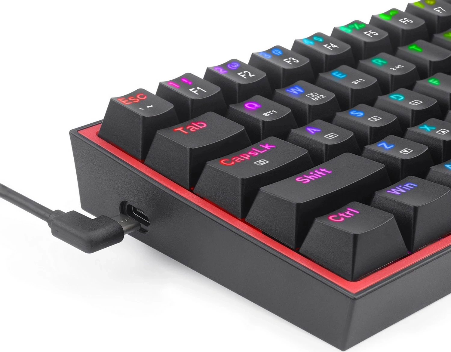 Keyboard Redragon K616 Fizz PRO, RGB, Wireless/Wired, Red Switch, Black