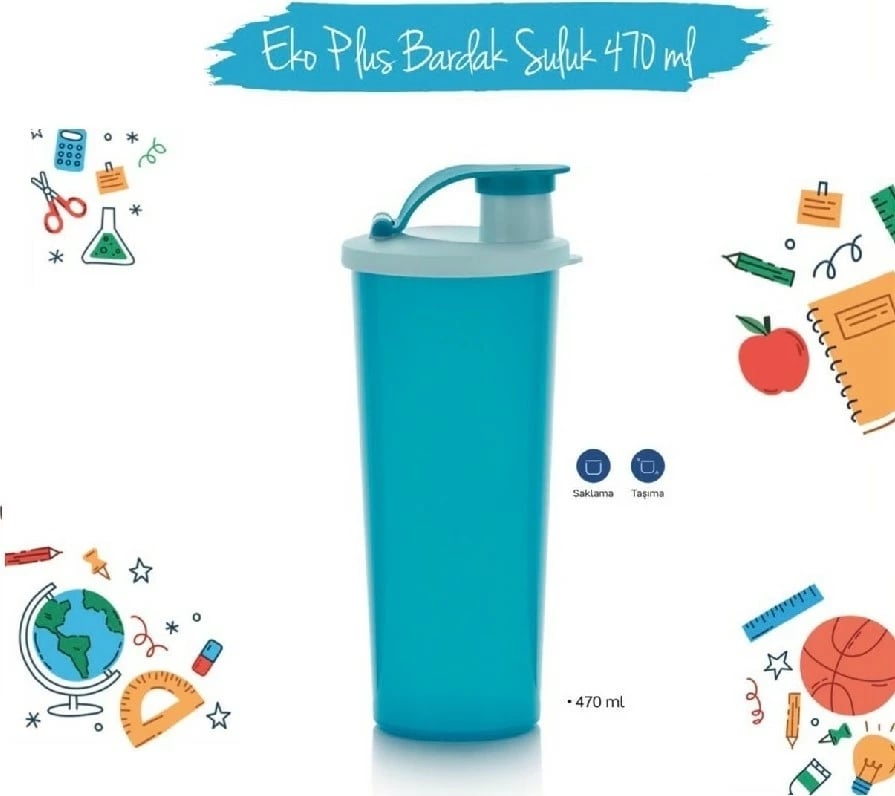 Gotë transportuese Tupperware Eco Plus, 470 ml, blu