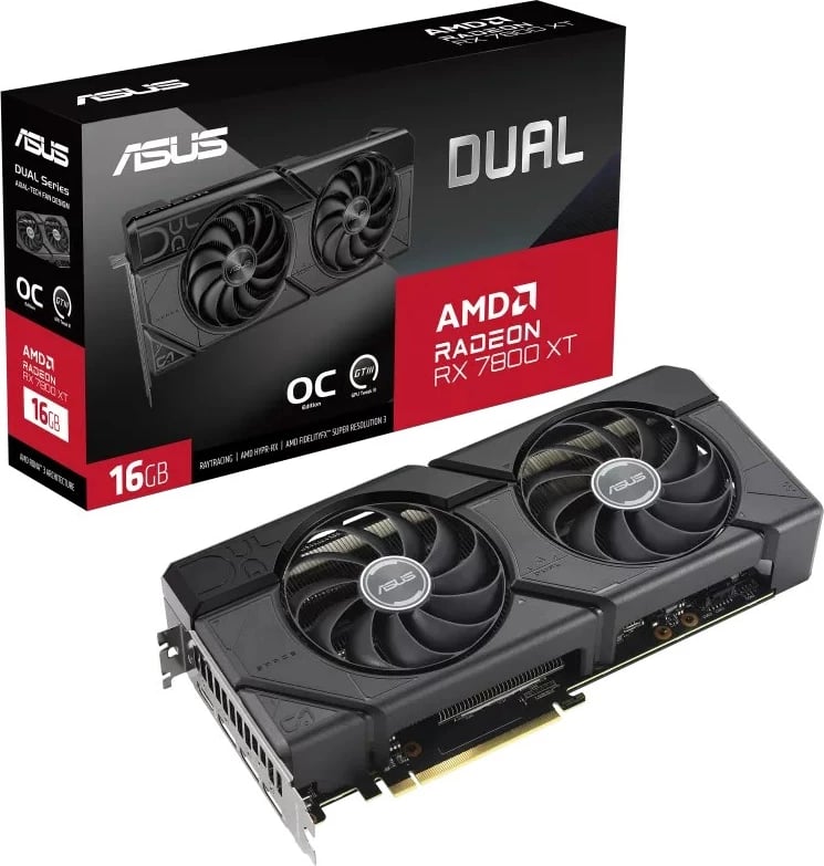 Kartelë grafike ASUS Dual RX7800XT-O16G e zezë