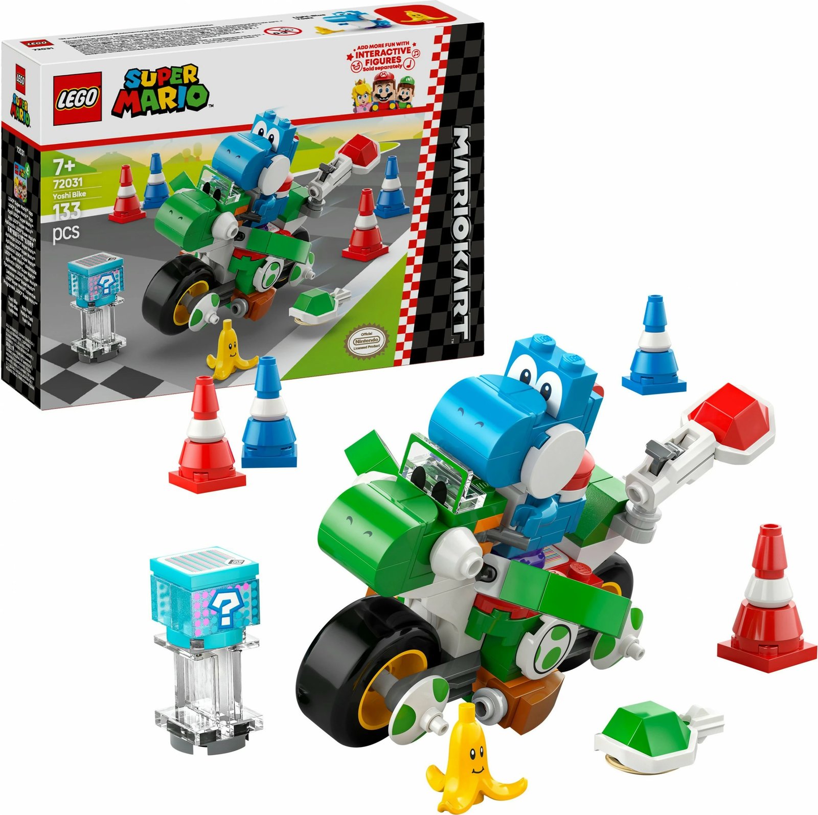 Set ndërtimi LEGO Mario Kart Yoshi Bike, 133 pjesë, shumëngjyrësh