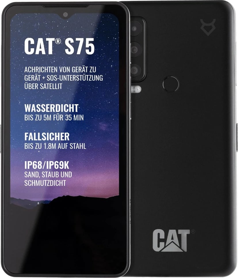 Celular Caterpillar CAT S75, 6 GB, 128 GB, 50 MP, Android 12, Black