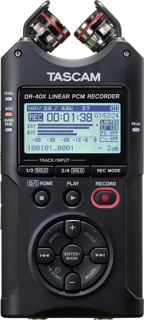 Diktafon Tascam DR-40X, me SD card, i zi