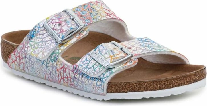 Sandale për fëmijë Birkenstock, modeli Arizona me shkëlqim holografik