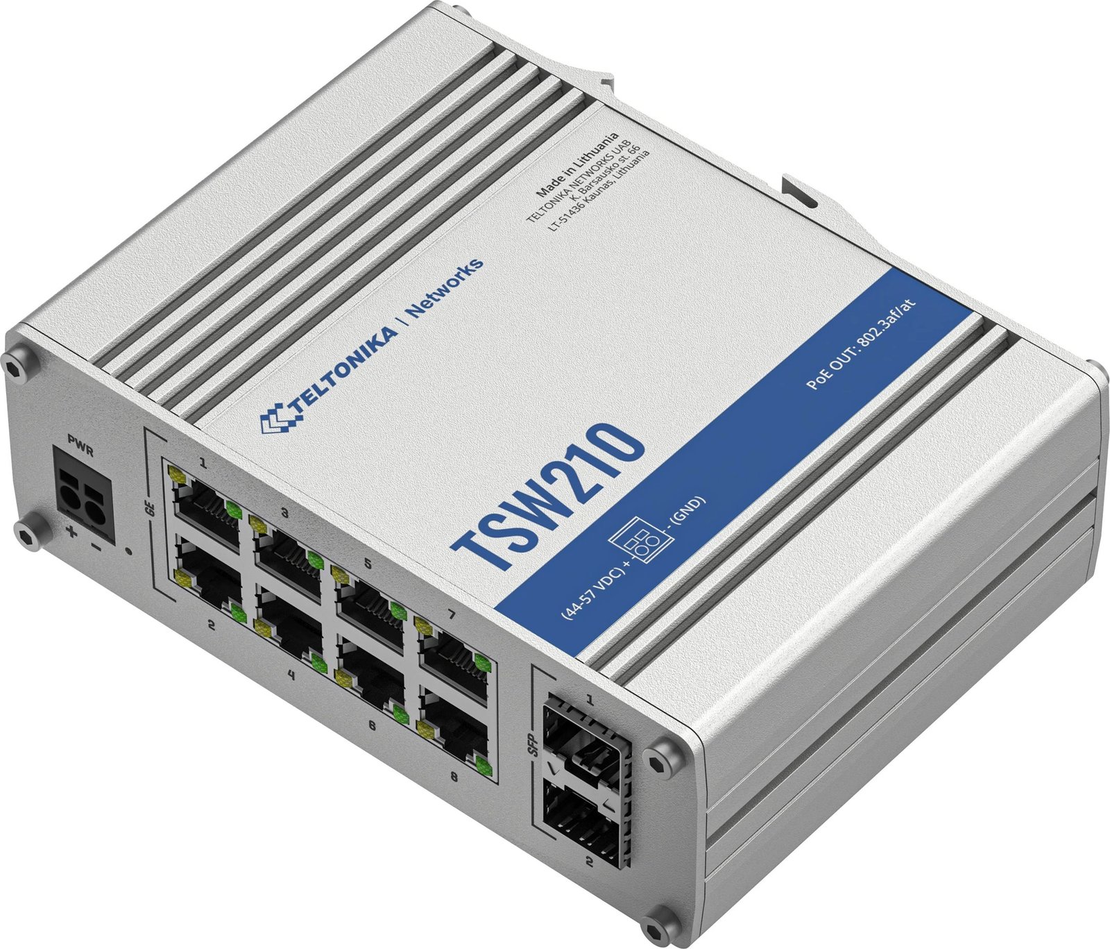 Switch Teltonika TSW210, Unmanaged, Gigabit Ethernet (10/100/1000), Montim në mur