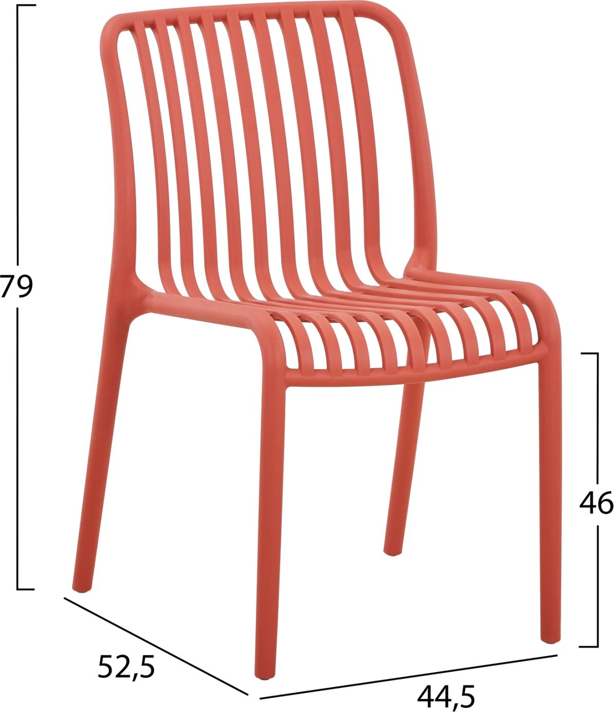 Karrige e jashtme CONVEE FH6104.05 polipropileni, ngjyrë e kuqe, 48x56x79H cm