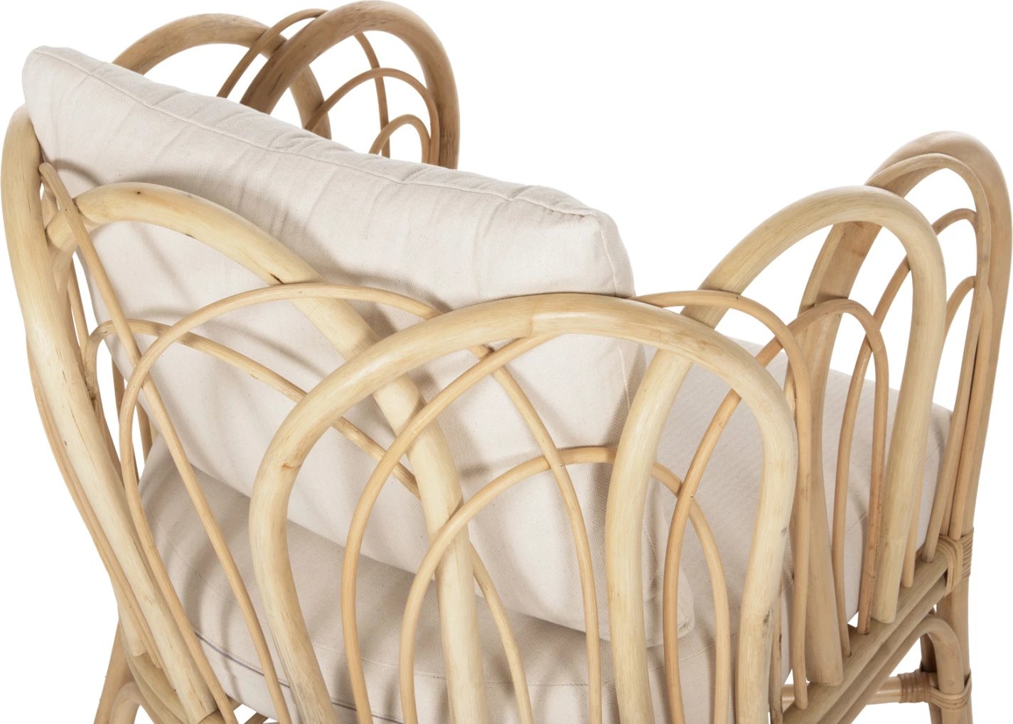 Karrige e uljes ESTOR FH9817 rattan, jastëk natyral-bardhë, 78x75x92H cm