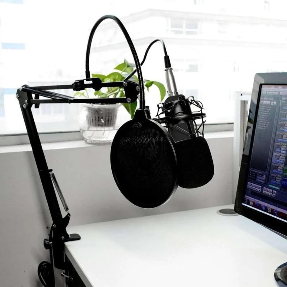 Mikrofon për studio dhe streaming, Media tech MT397S, 2.4m,  i zi