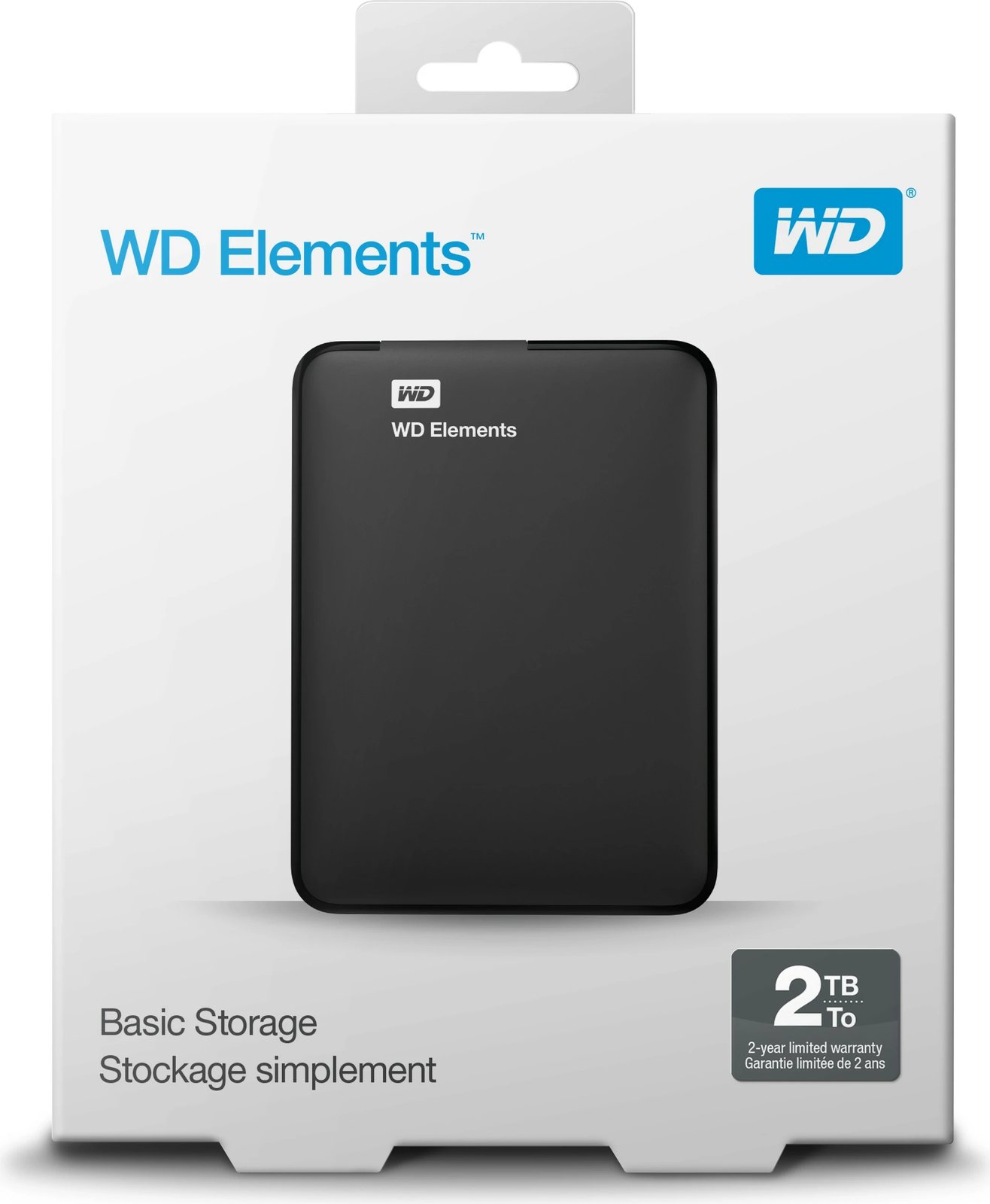 Hard disk portabël Western Digital WD Elements, 2 TB, 2.5", 3.2 Gen 1, i zi