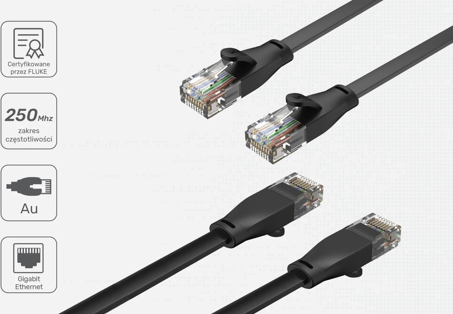 Kabllo Ethernet Unitek Cat.6, e zezë