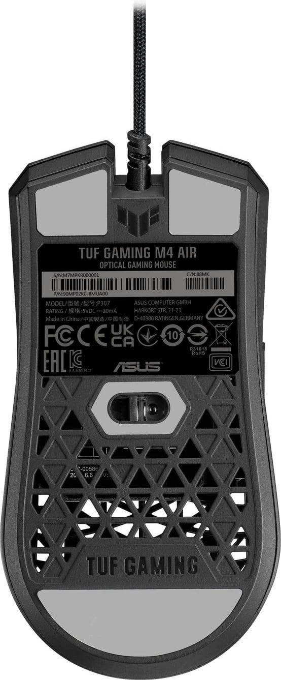 Maus Asus TUF Gaming M4 Air, me kabëll, e zezë