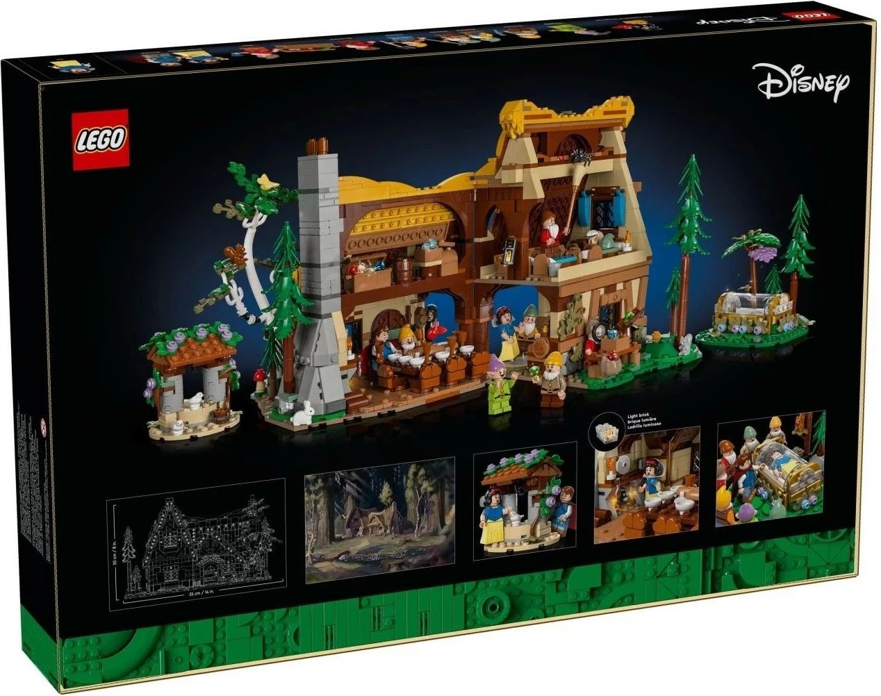 Konstruksion LEGO Disney 43242 Chatka Królewny Śnieżki dhe shtatë xhuxhëve