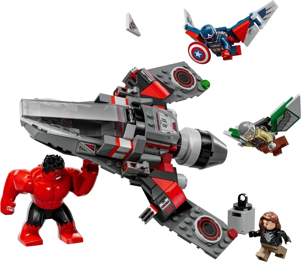 Set LEGO Marvel 76292, Captain America VS Red Hulk, 223 pjesë