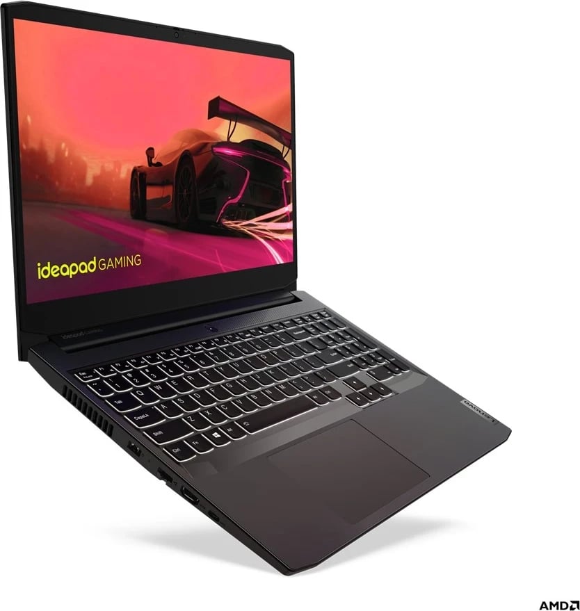 Gaming Laptop Lenovo, IdeaPad Gaming 3, 39.6 cm (15.6") Full HD AMD Ryzen™ 5 5500H 16 GB DDR4-SDRAM 512 GB SSD NVIDIA GeForce RTX 2050 Wi-Fi 5 (802.11ac) Windows 11 Home Black