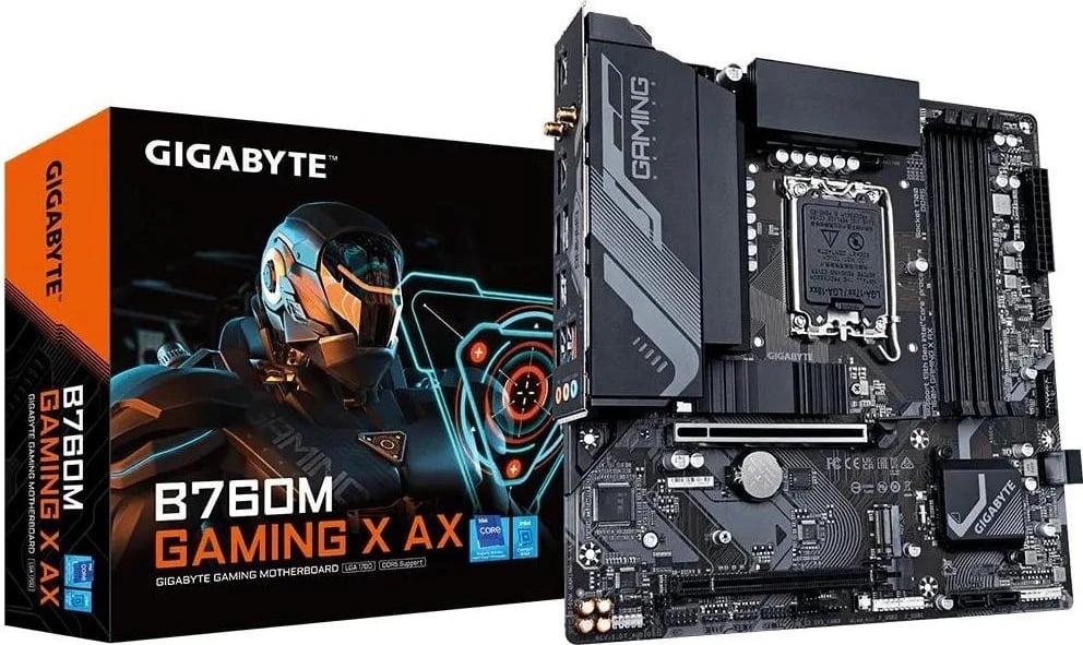 Pllakë amë Gigabyte B760M GAMING X AX, Socket 1700, DDR5, micro-ATX, e zezë