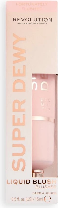 Ruzh për faqe Revolution Super Dewy Liquid Blush, Fortunately Flushed, 15ml