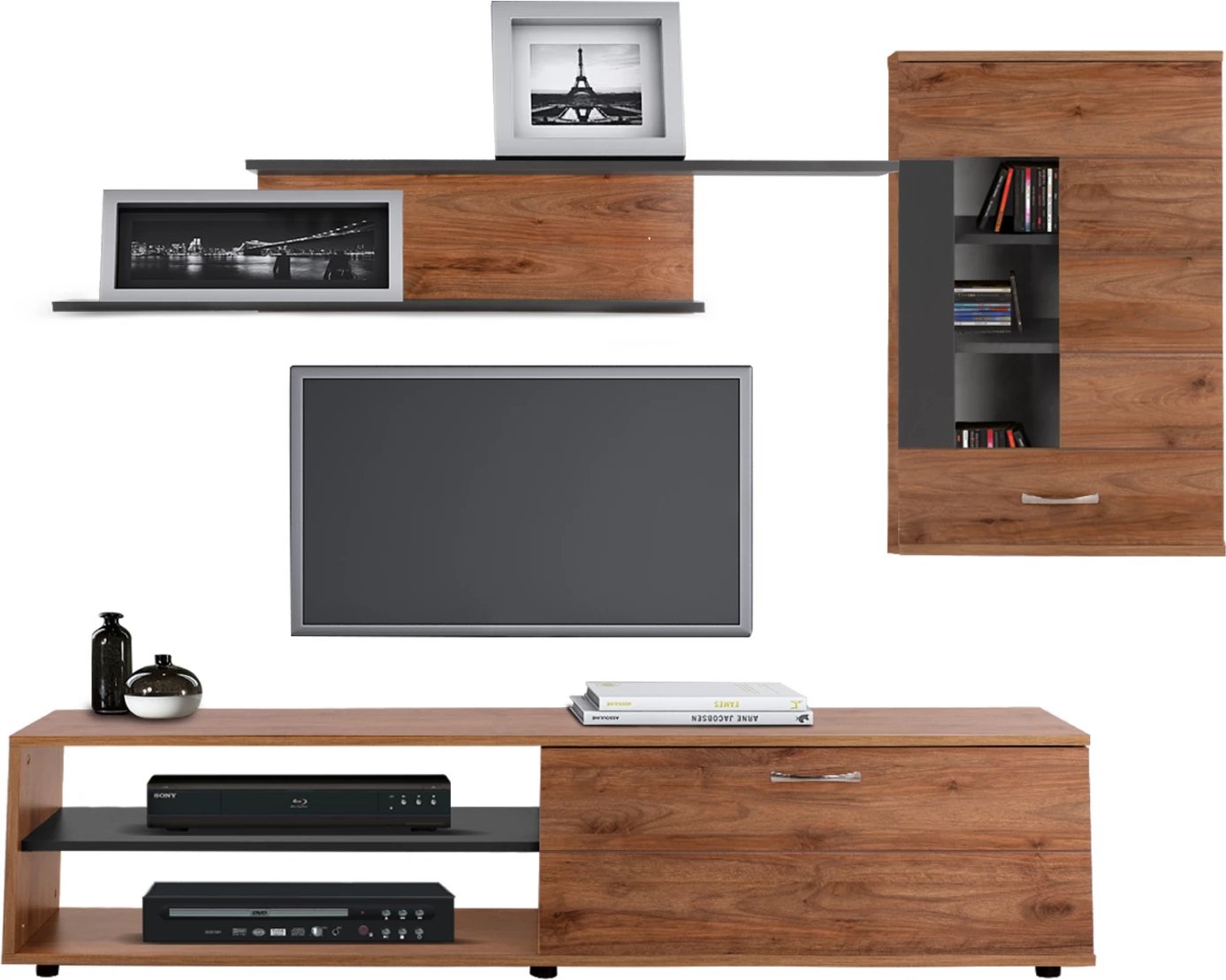 Set komode për TV Amalfi Mocha-Grey FH2320.02, të kaftë