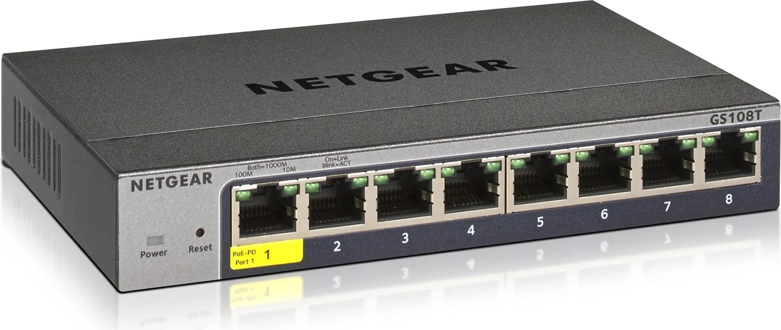 Switch NETGEAR GS108Tv3 Managed L2 Gigabit Ethernet Gri