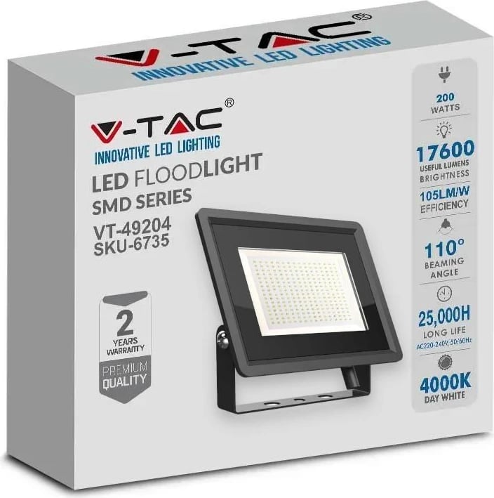 Projektor LED V-TAC VT-49204, 200W, 4000K, i zi