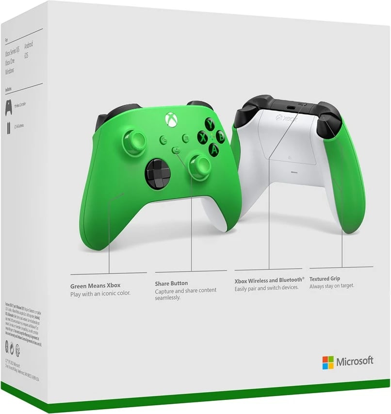 Kontroller për Microsoft Xbox, (PC, Xbox one, series S, series X, IOS), i gjelbër