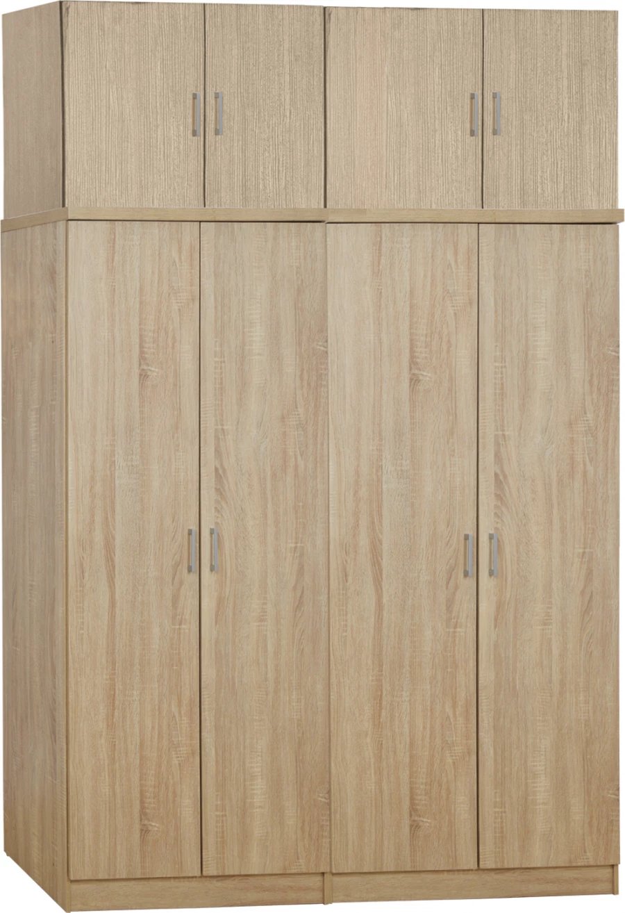 Garderobë katër fletësh me papafingo, ngjyrë sonama, 160x42x241, FH11353.02, set 4 pjesësh