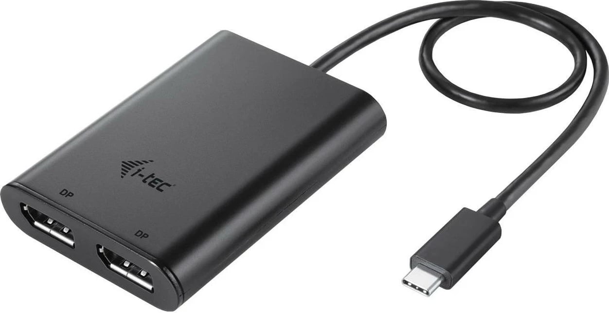 Adapter i-tec USB-C Dual 4K/60Hz (single 8K/30Hz) DP, ngjyrë e zezë