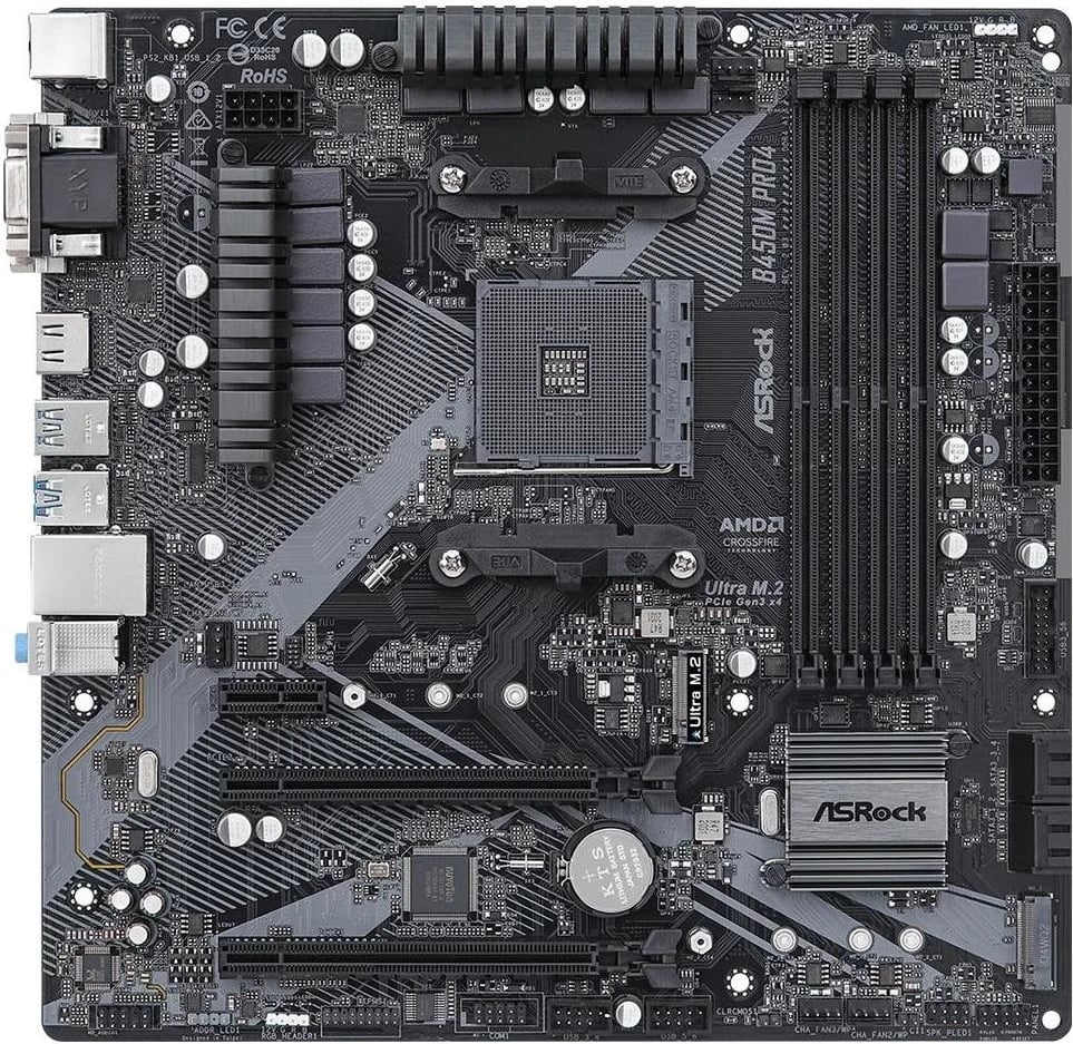 Pllakë amë ASRock, B450M Pro4 R2.0, AMD B450