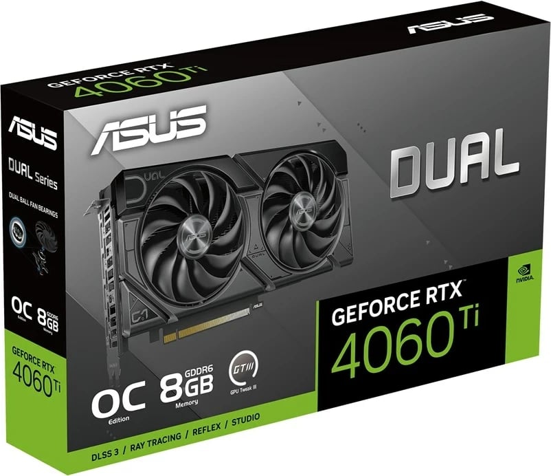 Grafikë ASUS Dual -RTX4060TI-O8G-EVO, 8 GB, e zezë