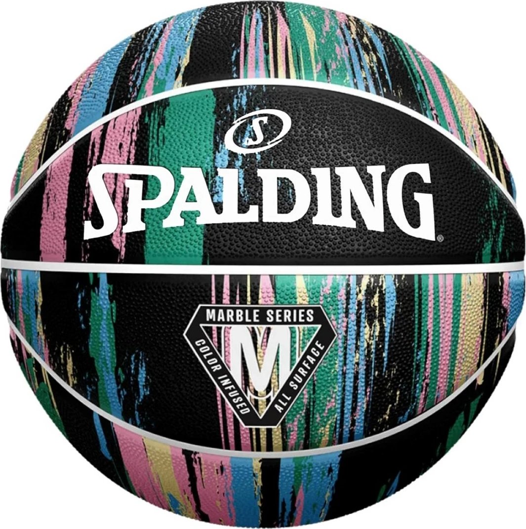 Top Spalding Marble, 24 cm, i zi me ngjyra