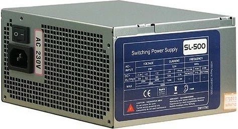 Kasë Inter-Tech SL-500A, 500 W, 230 V, 60 Hz, e zezë