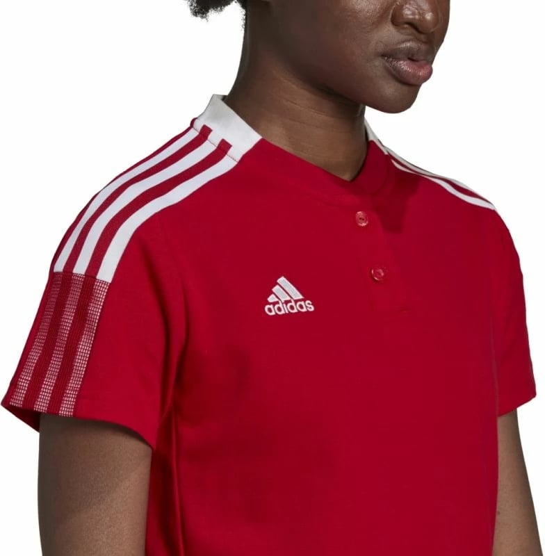 Maicë polo adidas për femra, e kuqe