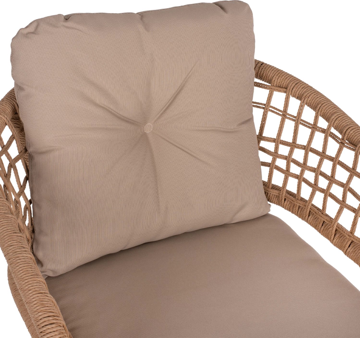 Karrige alumini mocha profesionale rattan & jastëkë bezhë FH5863.02 60x56x84 cm.