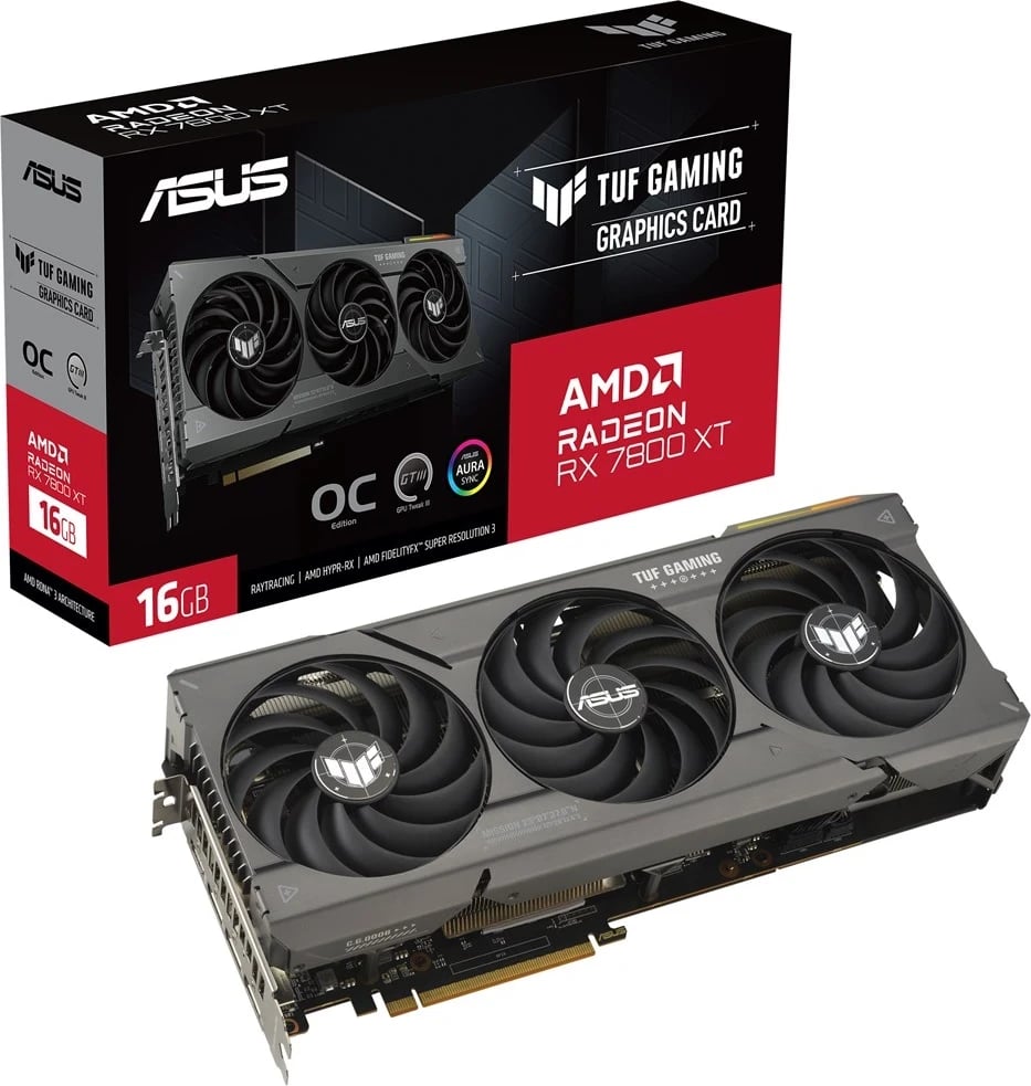 Kartë Grafike ASUS TUF Gaming TUF-RX7800XT-O16G-GAMING, AMD Radeon RX 7800 XT, 16 GB GDDR6