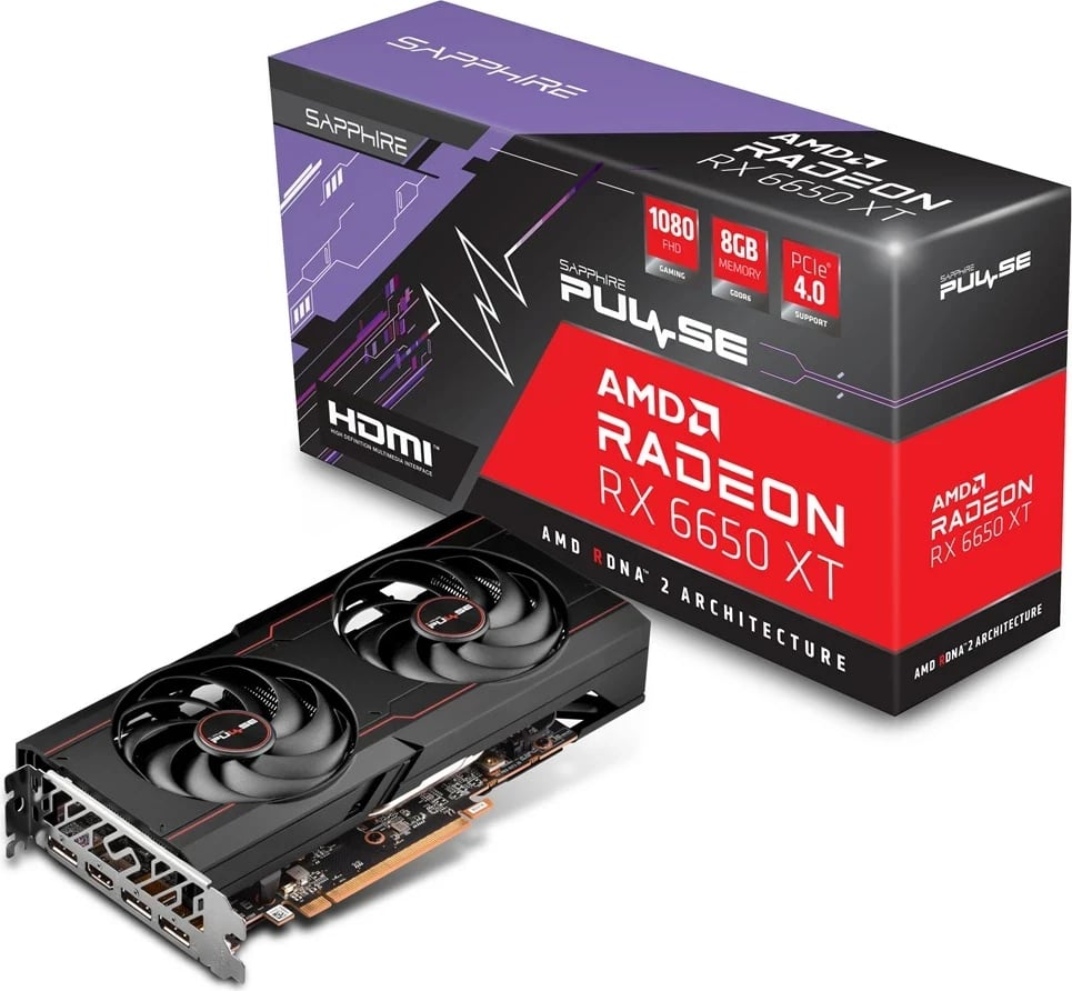 Kartë grafike Sapphire PULSE Radeon RX 6650 XT, 8 GB, e zezë