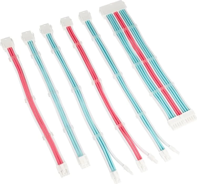 Set kabllosh zgjeruese Kolink Core Adept, Brilliant White/Neon Blue/Pure Pink