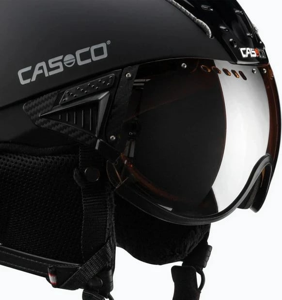 Helmetë skijimi CASCO SP-2 Carbonic Visor, M, E zezë