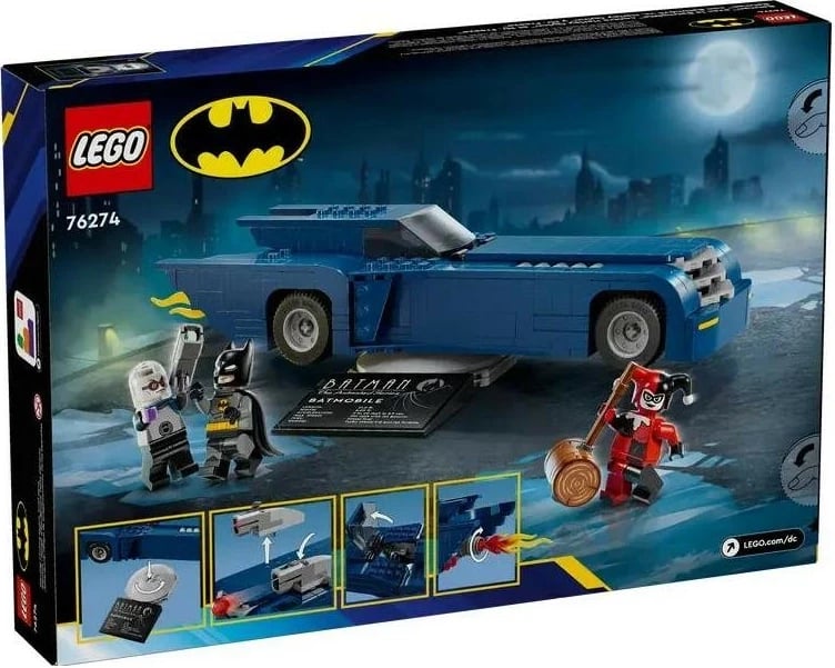 Set LEGO Super Heroes 76274 Batman me Batmobile kundër Harley Quinn dhe Mr. Freeze