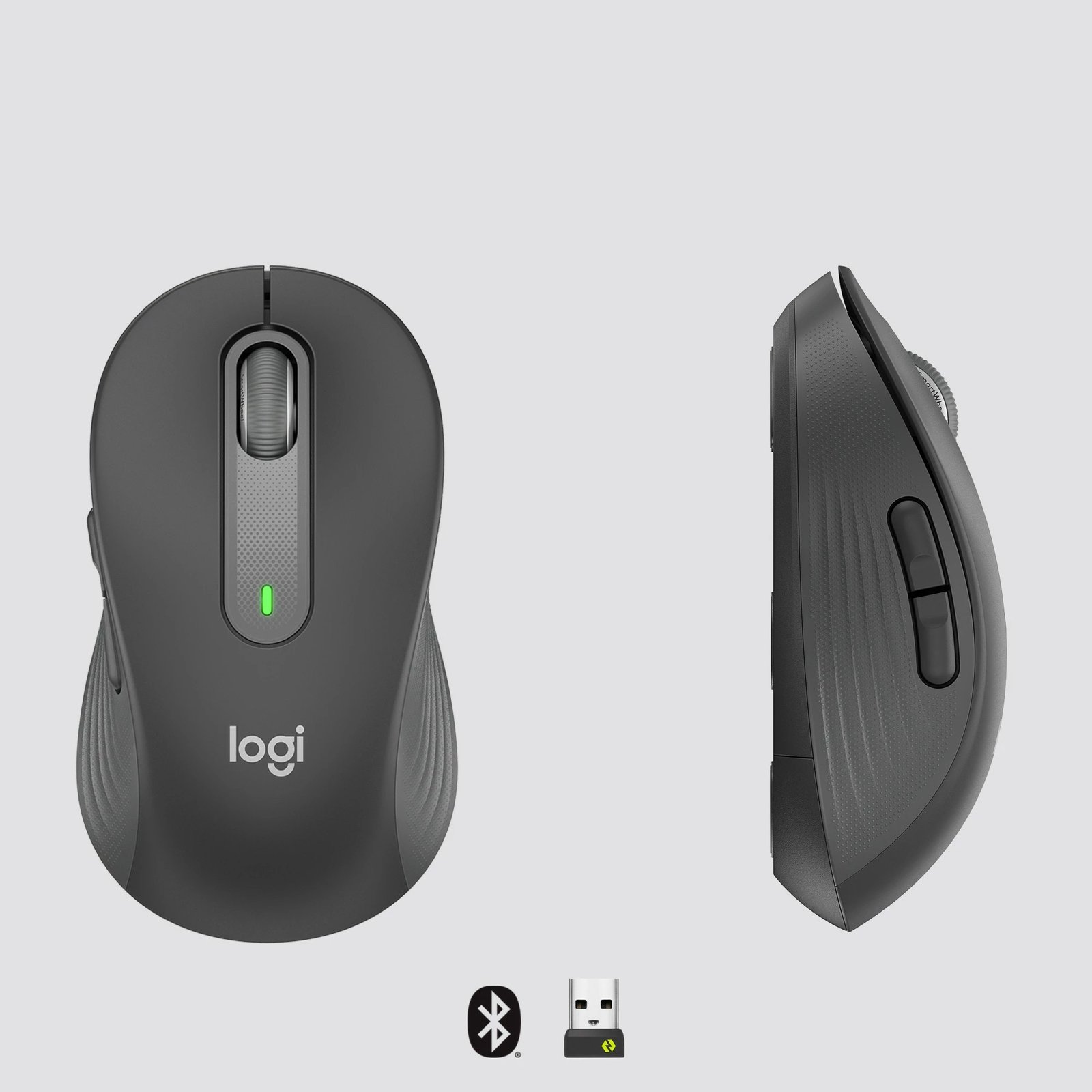 Maus Logitech Signature M650 L Wireless për Biznes, Djathtas, Optik, RF Wireless + Bluetooth, 4000 DPI, Grafit