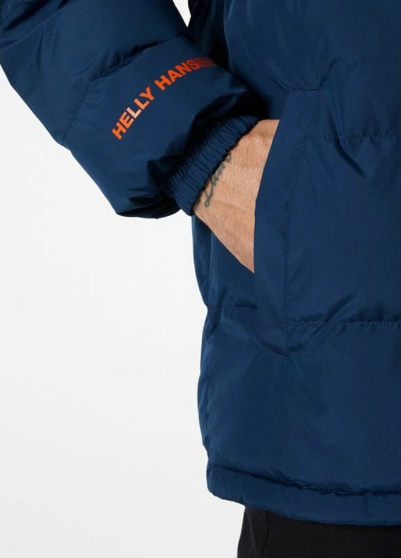 Jakne për meshkuj Helly Hansen YU 23 Revesible Puffer, ngjyrë vjollcë dhe blu marine