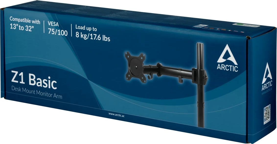 Krah monitori ARCTIC Z1 Basic, Clamp, 8 kg, 13"-32", i zi