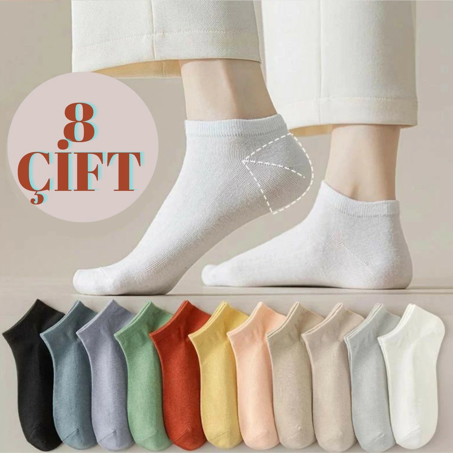 Çorape për femra Kral Socks, të ngjyrosura, set 8 copë