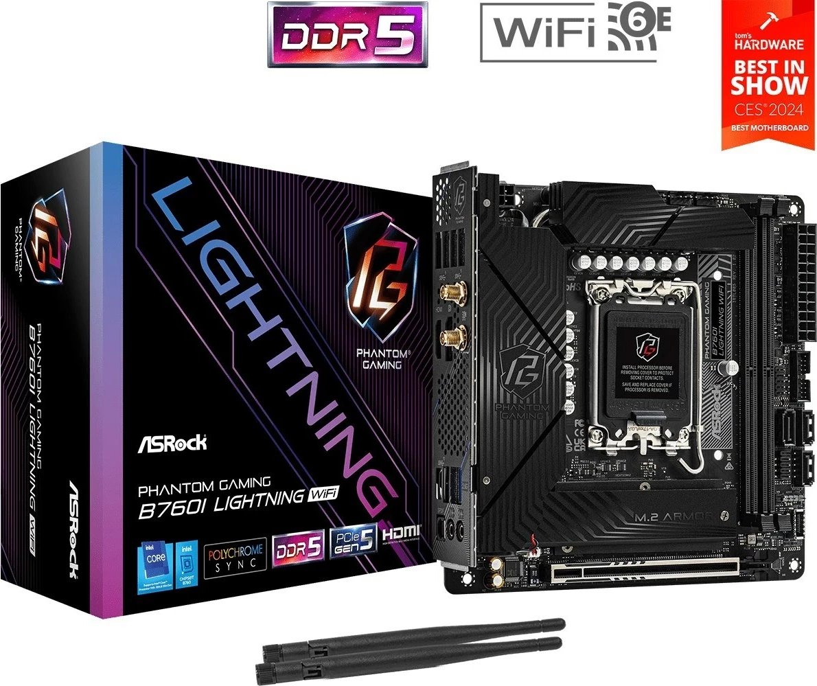 Pllakë amë ASRock B760I LIGHTNING WIFI, e zezë