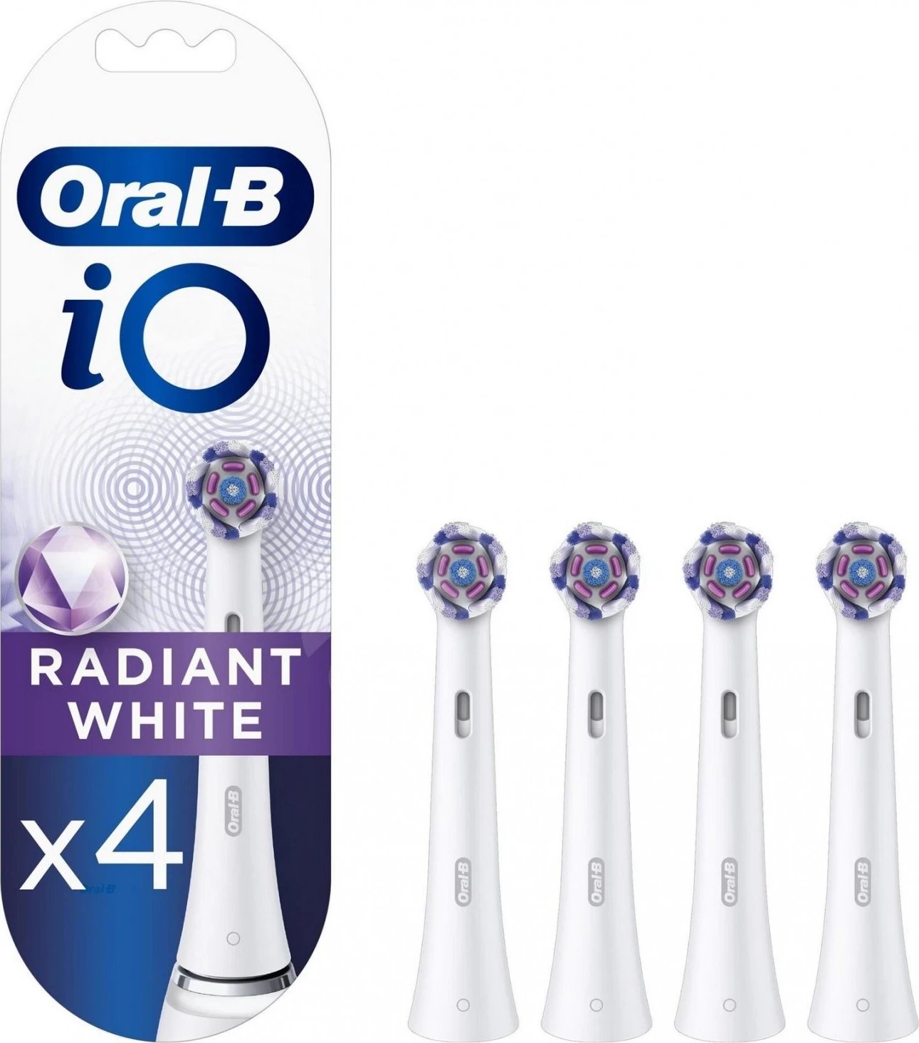 Koka për furça Oral-B iO Radiant EB4, 4 copë, të bardha