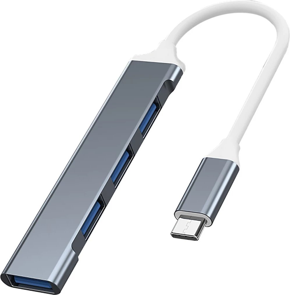 HUB USB VAKOSS TC-4125X, 1XUSB 3.0 dhe 3XUSB 2.0, Argjendtë