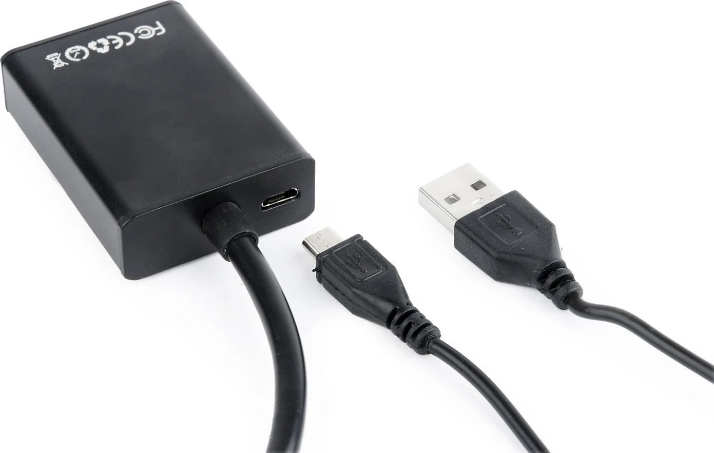 Adapter Gembird A-VGA-HDMI-01, prej VGA në HDMI, me kabllo mikroUSB, ngjyrë e zezë