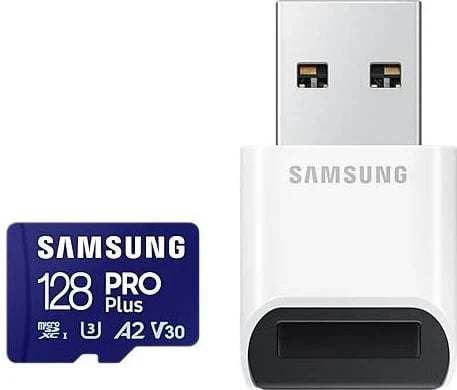 Kartë memorie Samsung Pro Plus, microSDXC, 128GB, 180MB/s