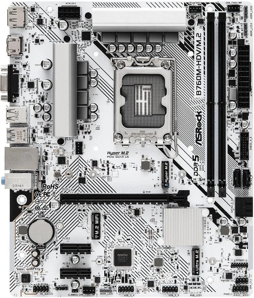 Pllakë amë ASRock B760M-HDV/M.2, Socket 1700, Chipset Intel B760, DDR5