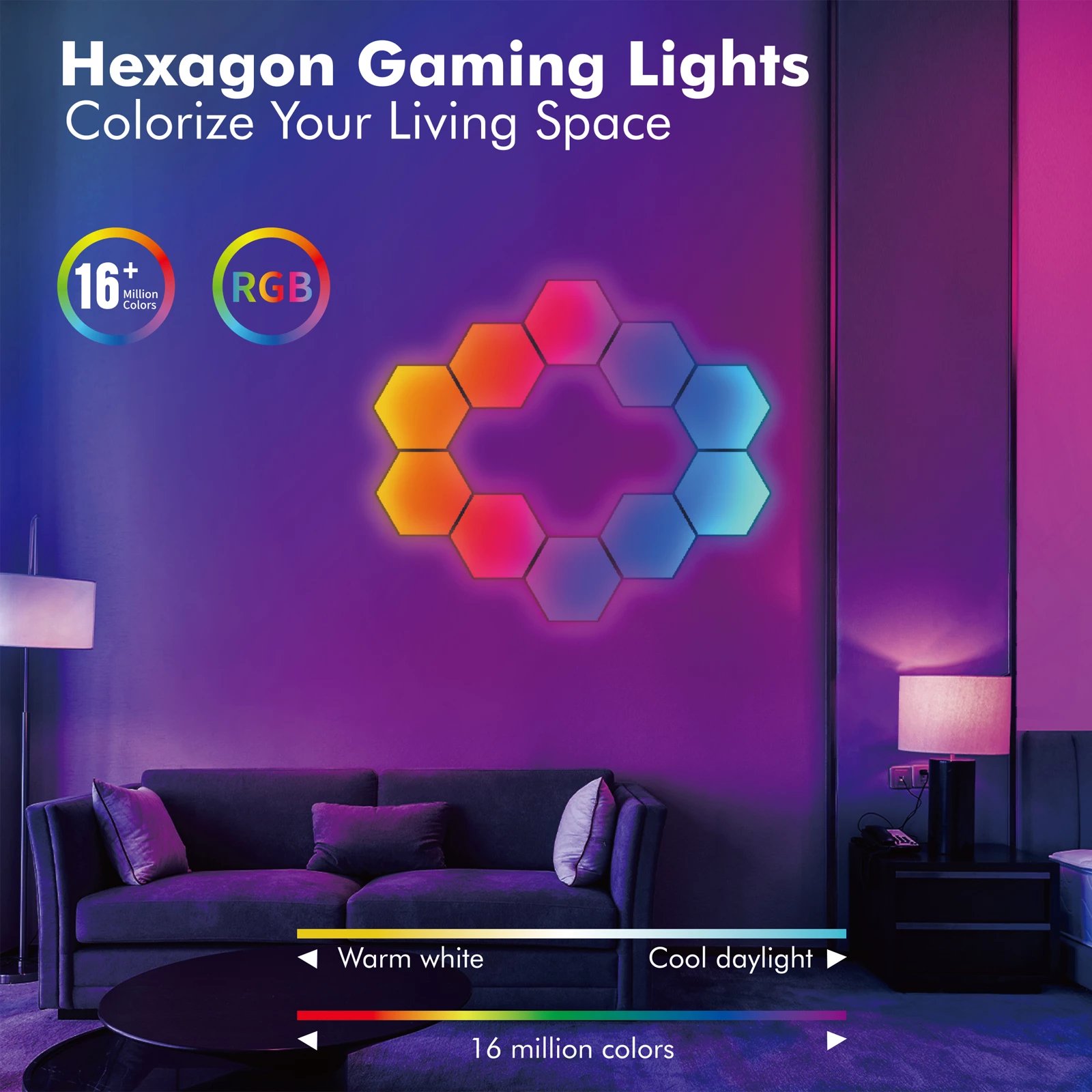 Hexagon RGB Gaming LED