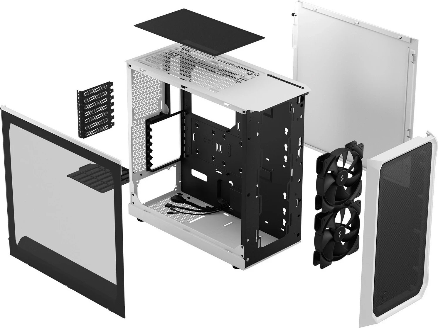 Kasë kompjuteri Fractal Design, Focus 2, e bardhë me të zezë