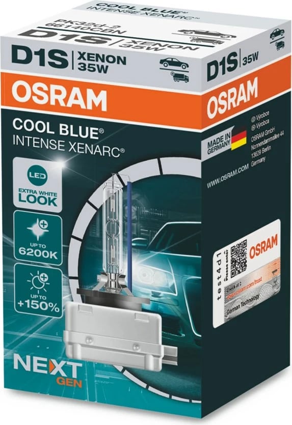 Fenerë xenon për vetura OSRAM XENARC COOL BLUE INTENSE (NEXT GEN) D1S DUO (66140CBN-HCB)