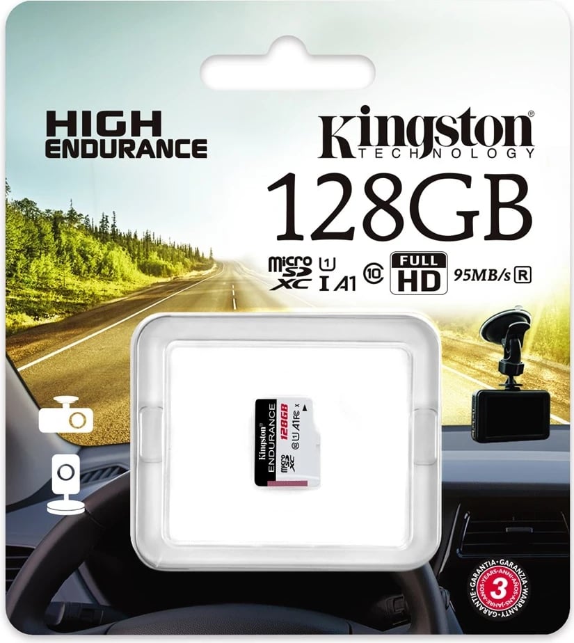 Kartë microSD Kingston's High Endurance, C10 UHS-l, 128GB